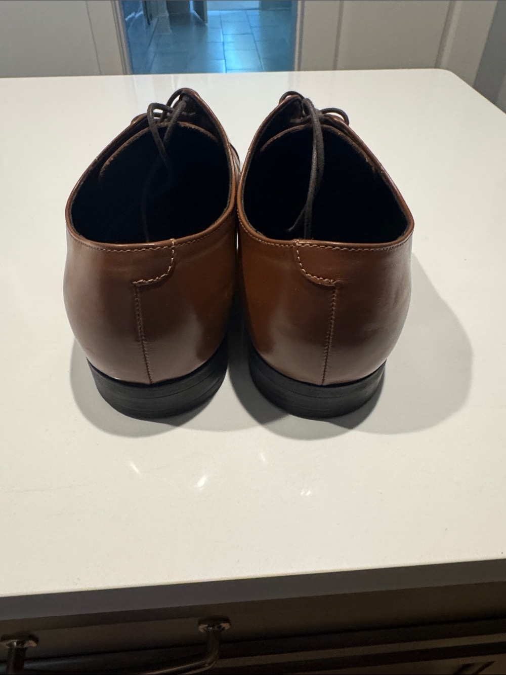 Alfani Brown Leather Derby Shoes - Picture 4 of 6